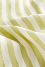 Green Stripe Linen Look Casual Summer Shirt - Image 5 of 5