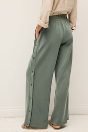 Khaki Green Soft Jersey Popper Side Trousers - Image 3 of 6