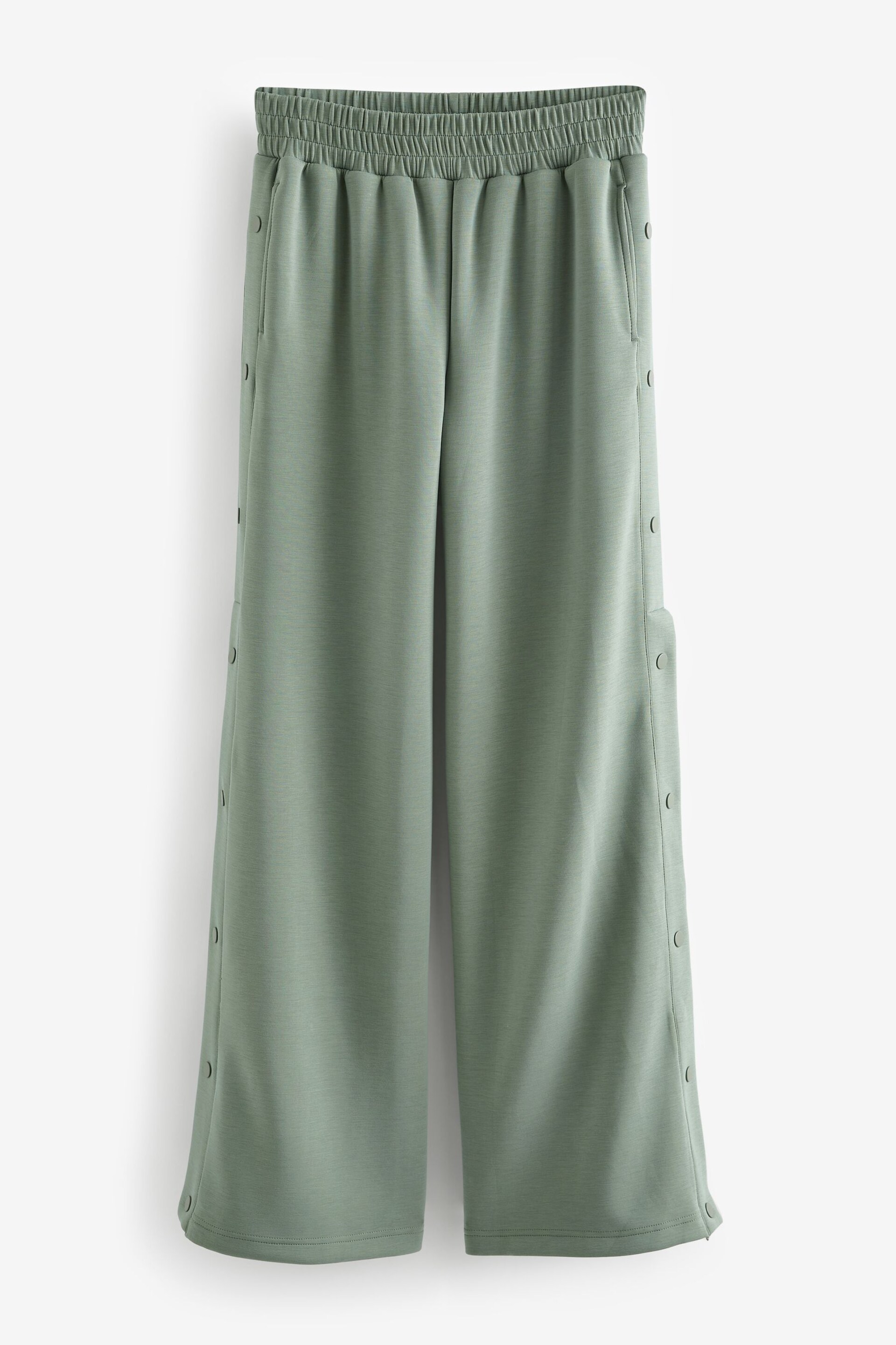 Khaki Green Soft Jersey Popper Side Trousers - Image 5 of 6