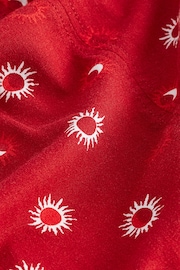 Red Linen Blend High Neck Mini Dress - Image 6 of 6
