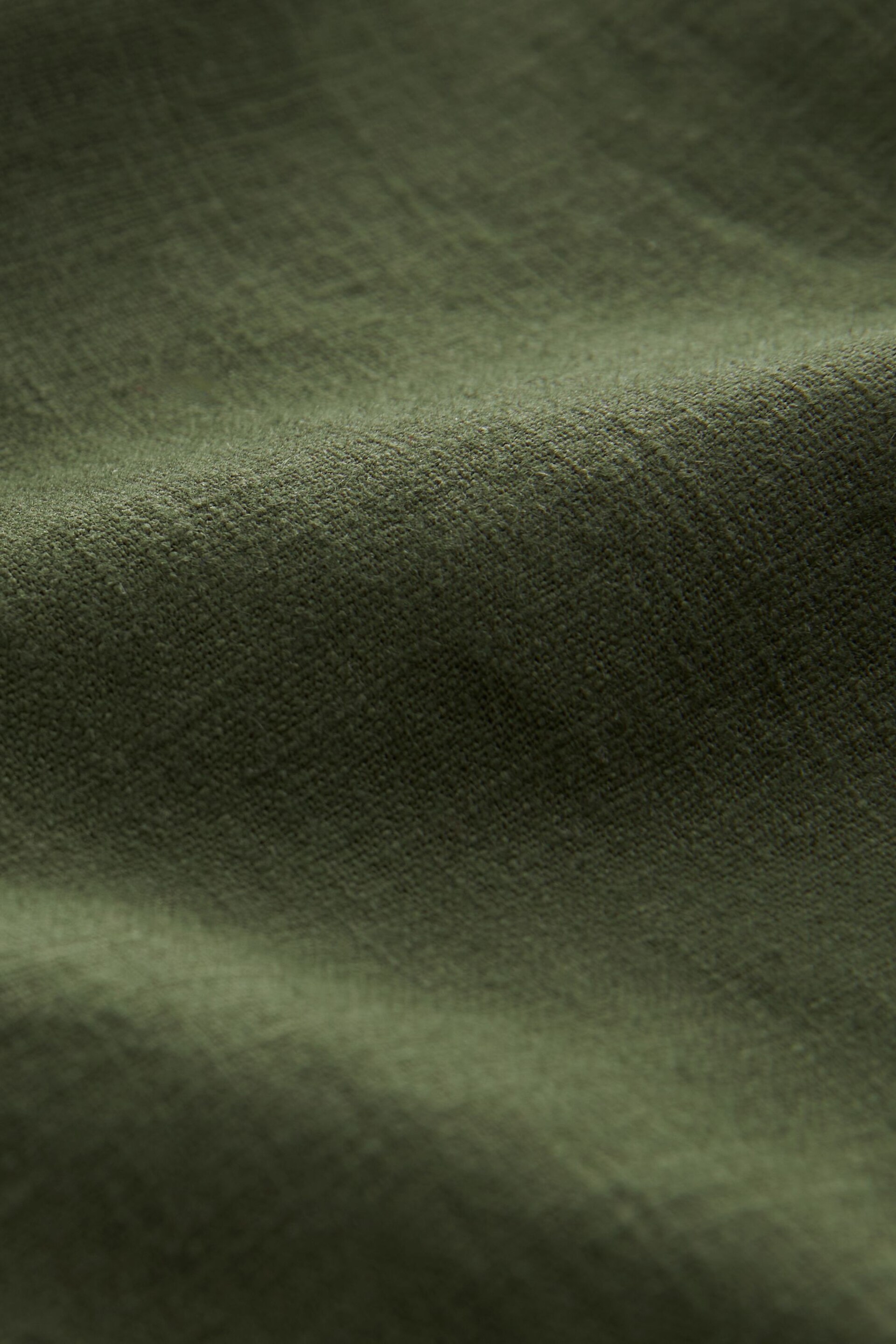 Khaki Green Linen Blend Knee Length Shorts - Image 5 of 5