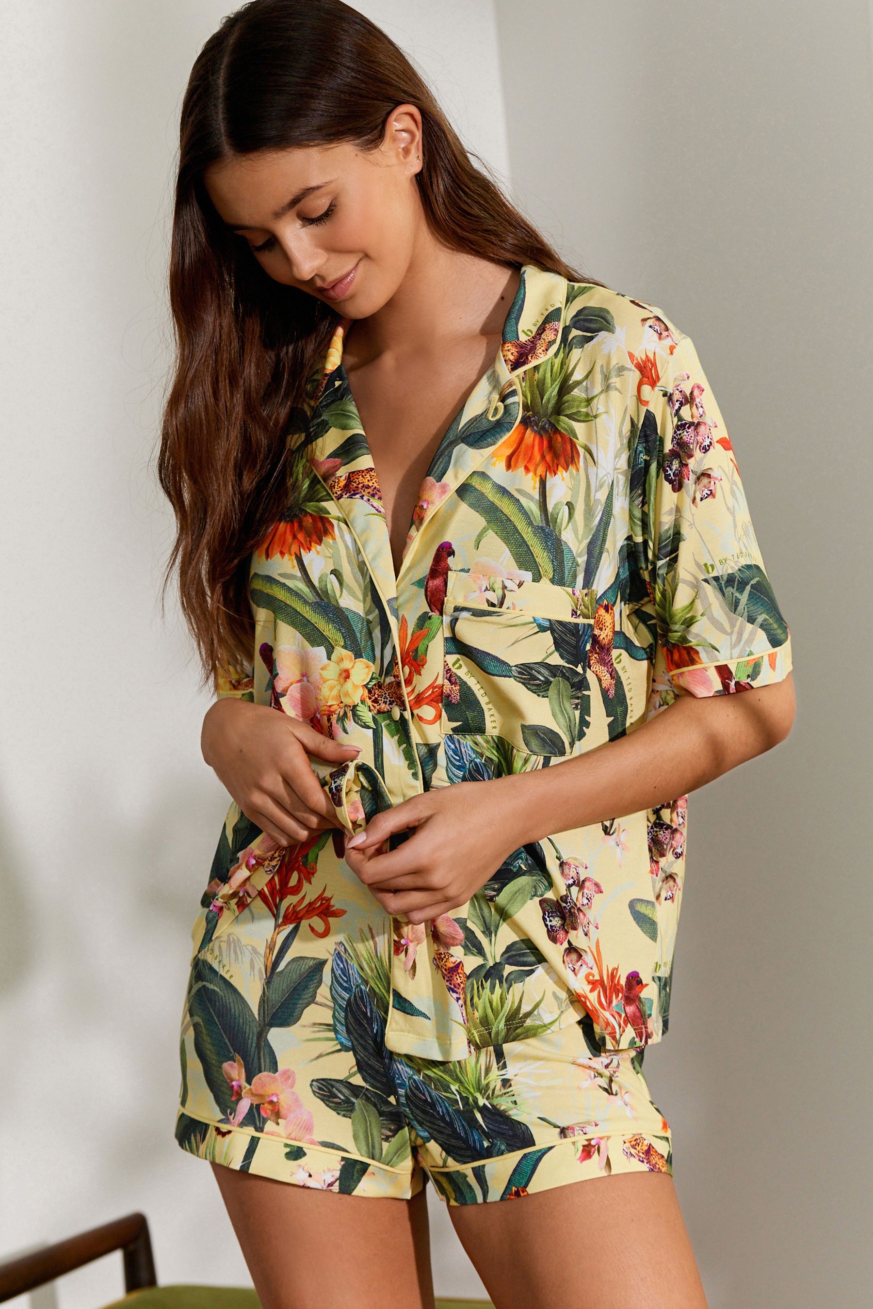 Buy B by Ted Baker Yellow Jersey Viscose Short Pyjamas Set from Next Luxembourg