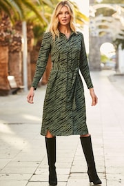Sosandar Green Midi Shirt Dress - Image 1 of 3