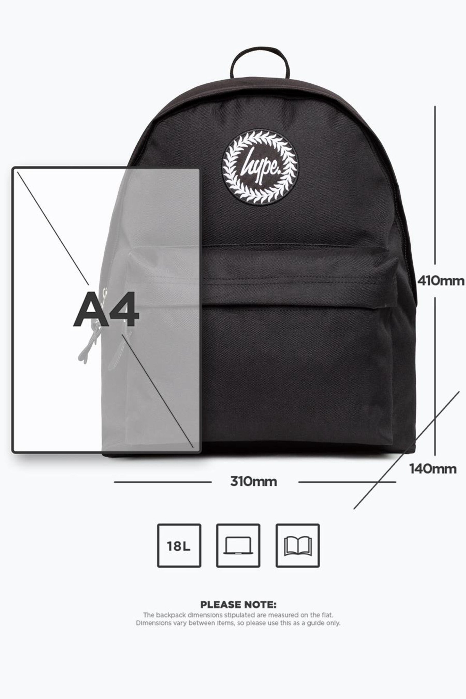 Hype. Black Backpack - Image 6 of 10