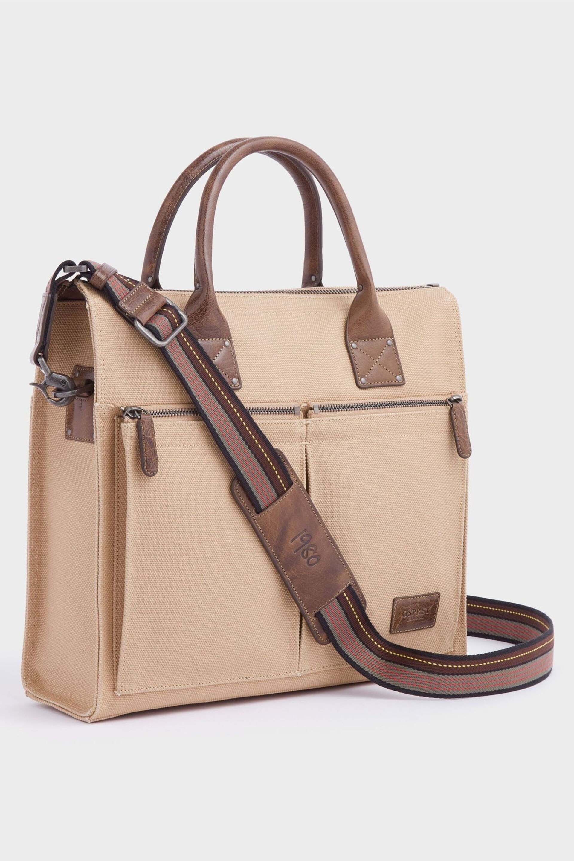 OSPREY LONDON The Maverick Canvas & Leather Workbag with Washbag - Image 2 of 7