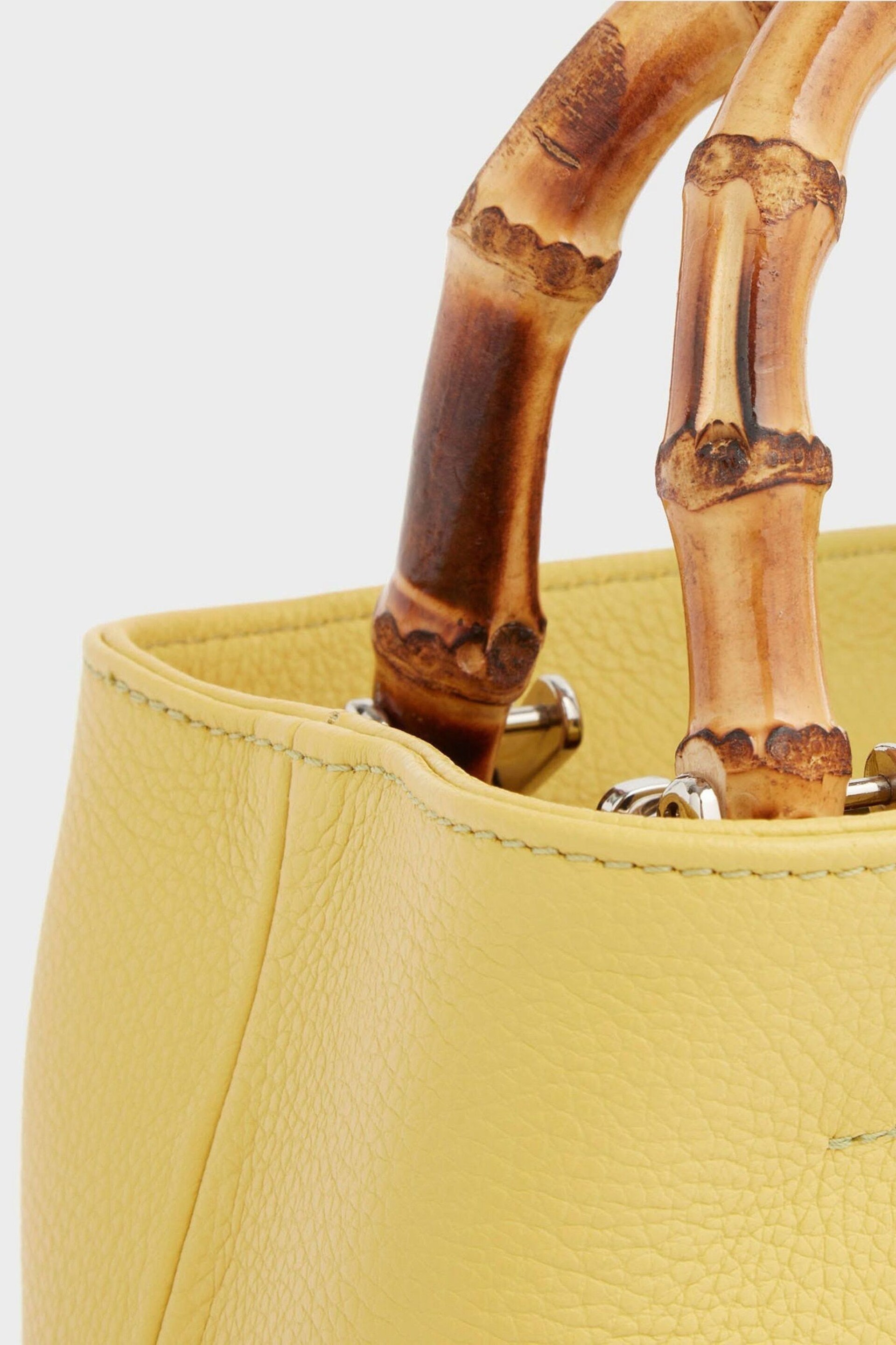 OSPREY LONDON Yellow The Mini Clio Italian Leather Grab Bag - Image 3 of 4