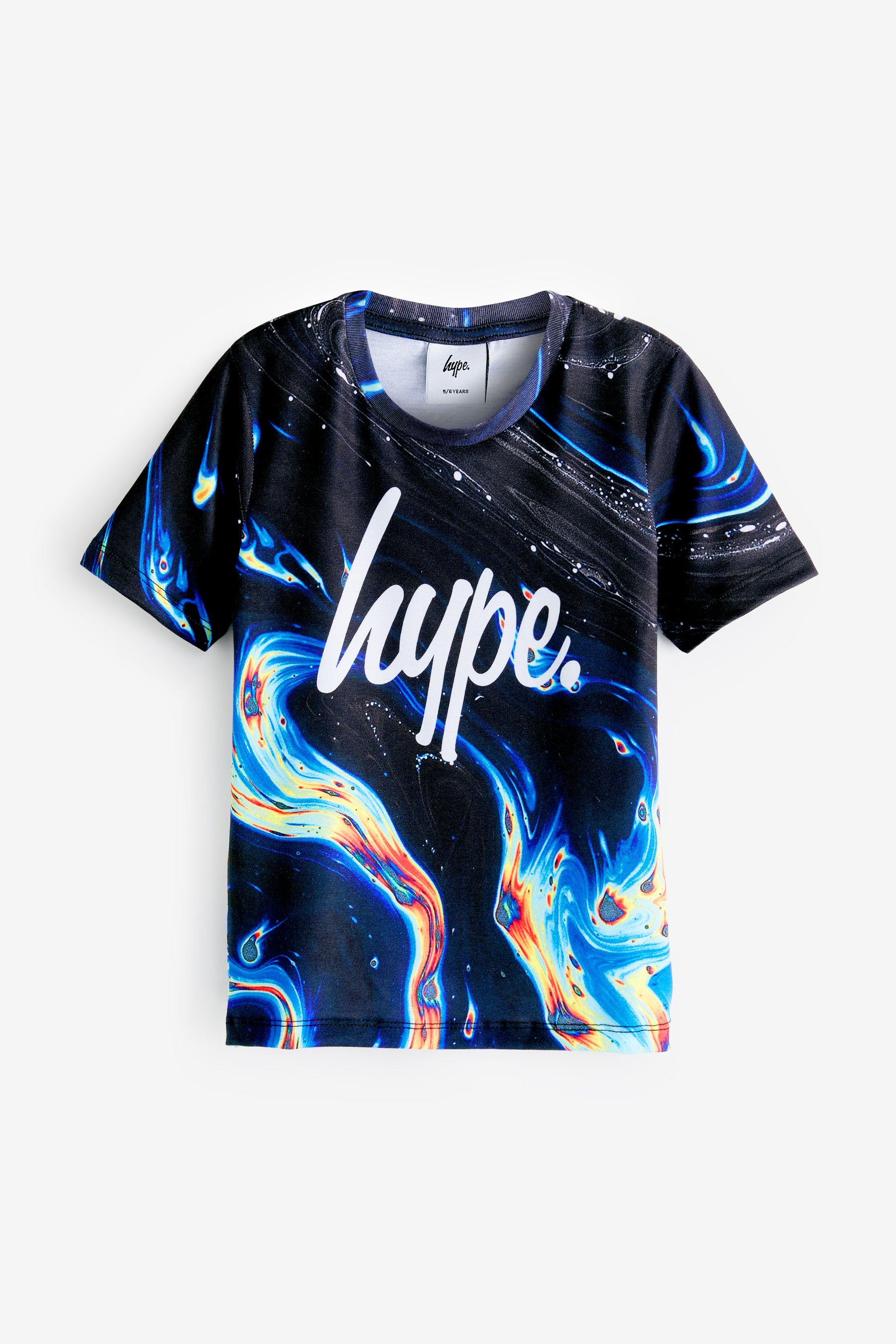Buy Hype. Boys Multi Rainbow Marble Black T Shirt from Next Romania