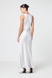 Silver Tailored Satin Racer Dress - Image 4 of 5
