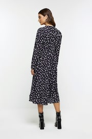 River Island Black Button Tea Floral Midi Dress - Image 2 of 6