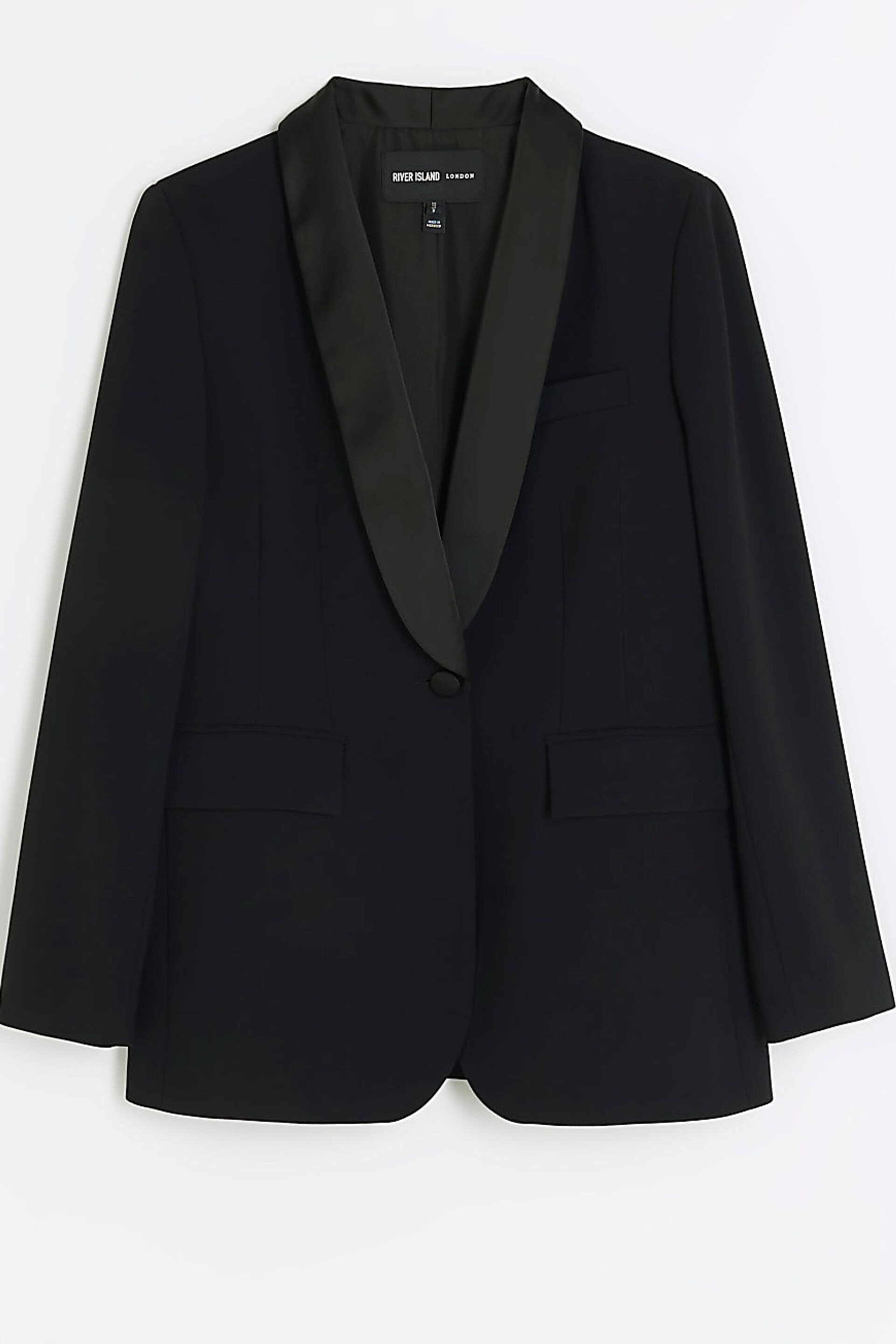 River Island Black Shawl Collar Tux Blazer - Image 5 of 6