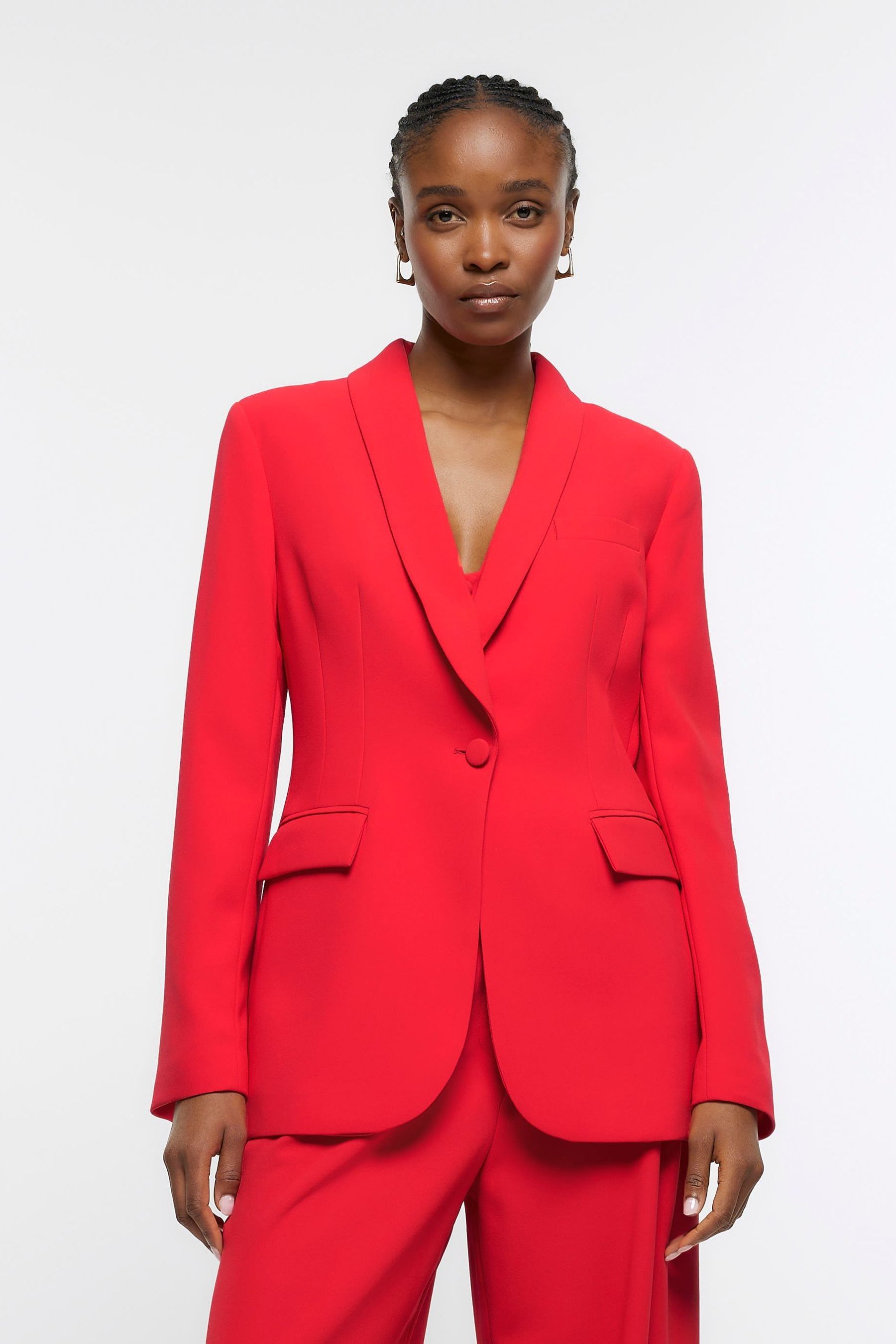 Buy River Island Red Red Shawl Collar Tux Blazer from Next Ireland