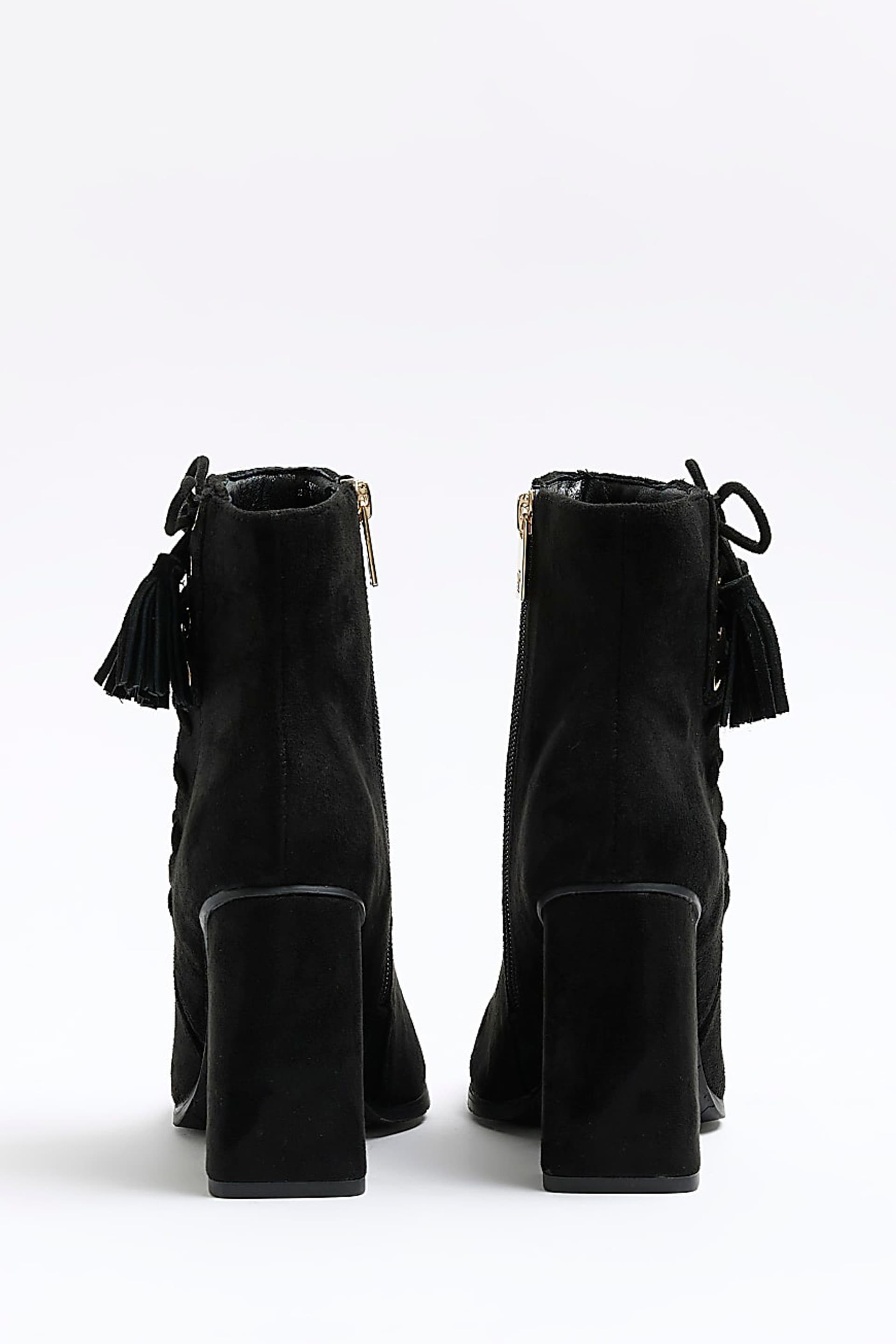 River Island Black Lace Up Corset Boots - Image 3 of 6