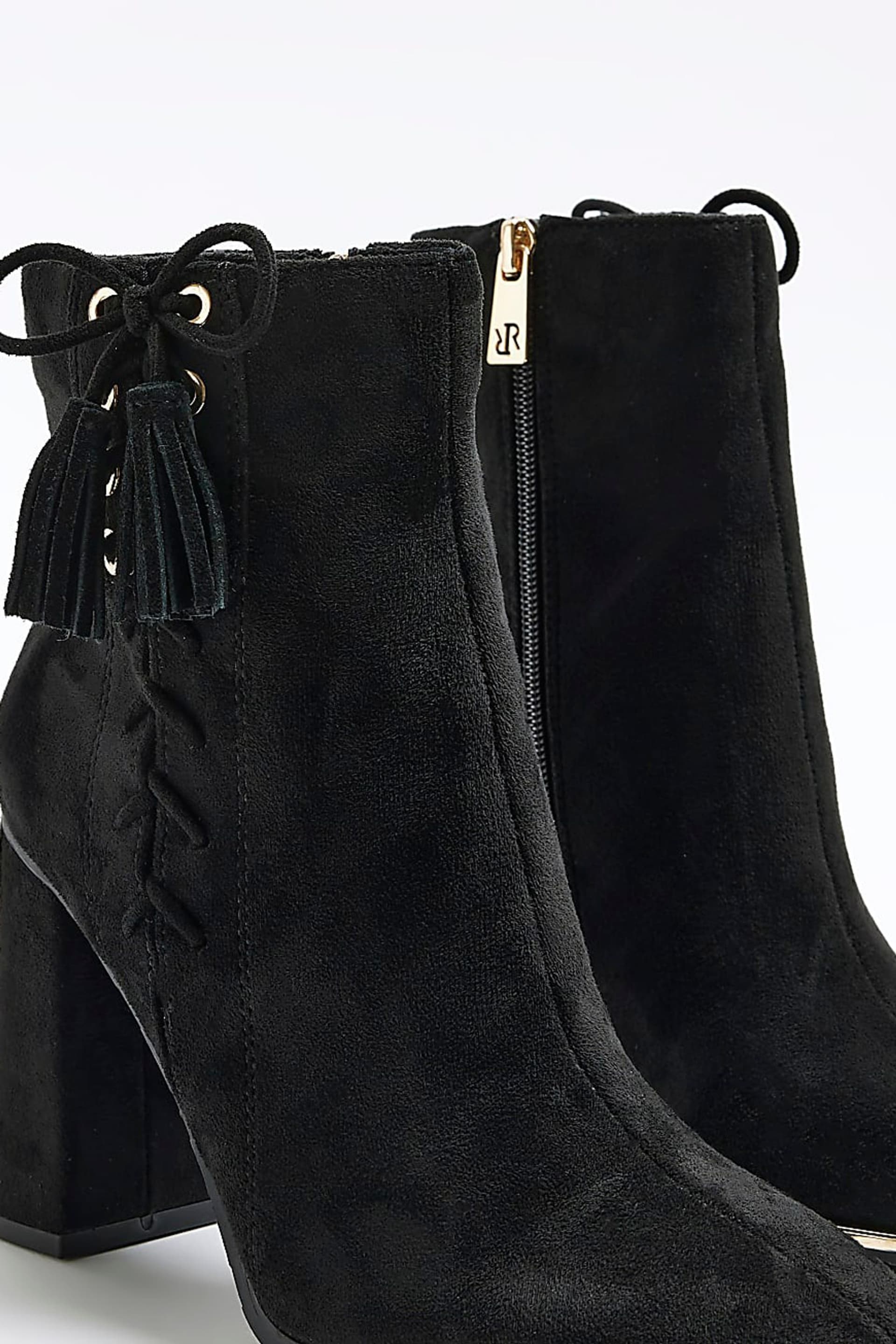 River Island Black Lace Up Corset Boots - Image 5 of 6