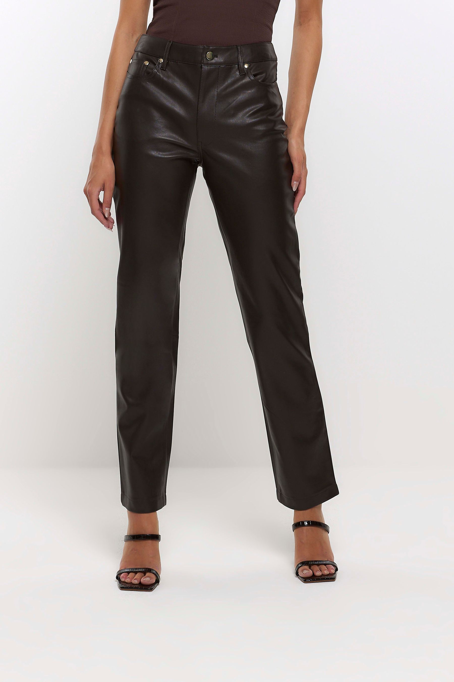 Leather trousers womens river island discount