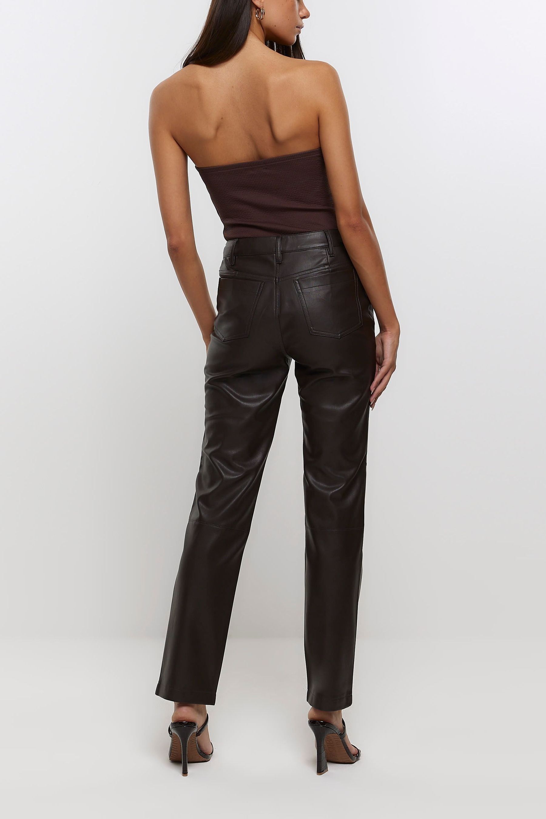 Leather trousers womens river island hot sale