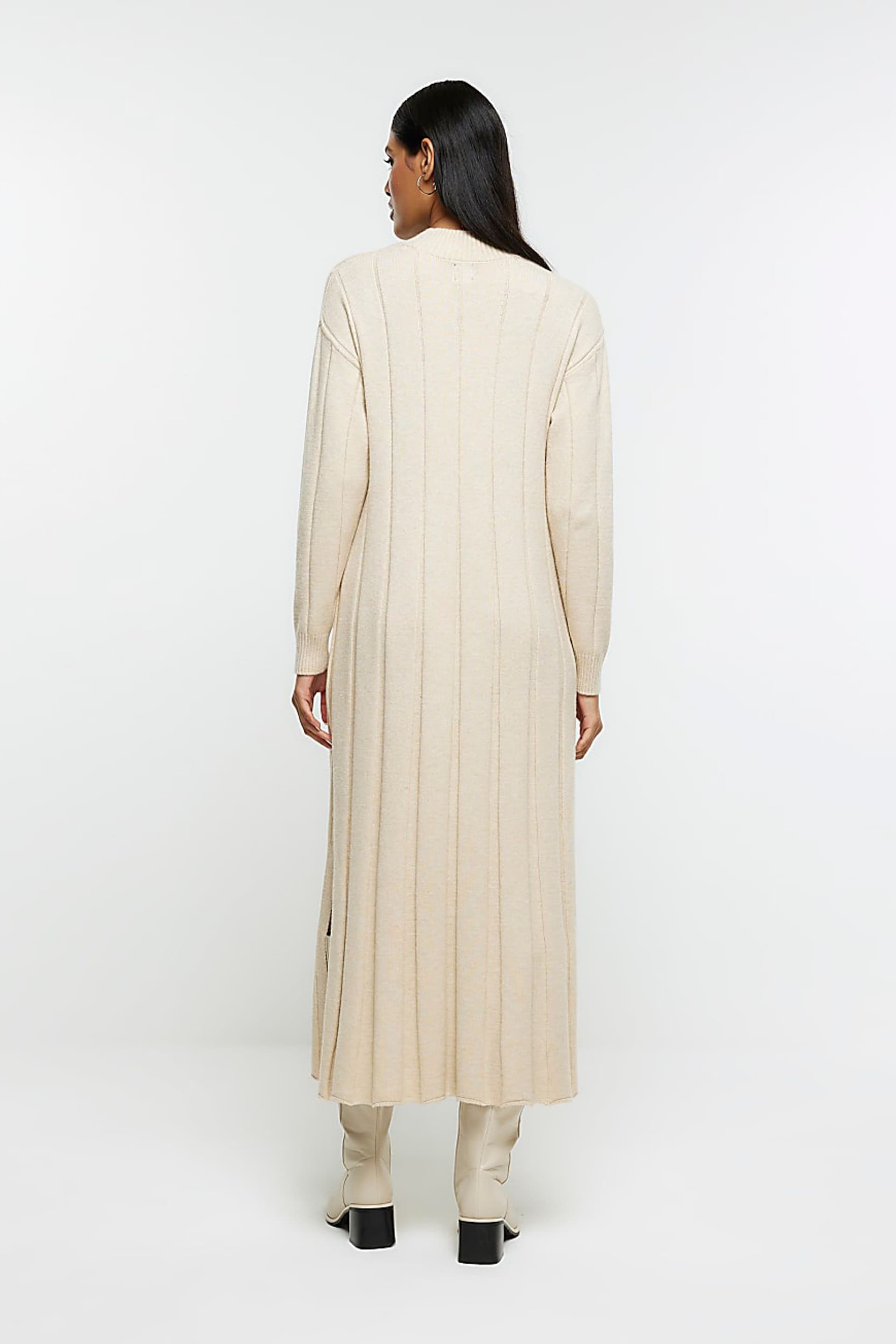 River Island Beige High Neck Knitted Maxi Dress - Image 2 of 6