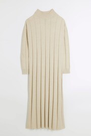 River Island Beige High Neck Knitted Maxi Dress - Image 5 of 6