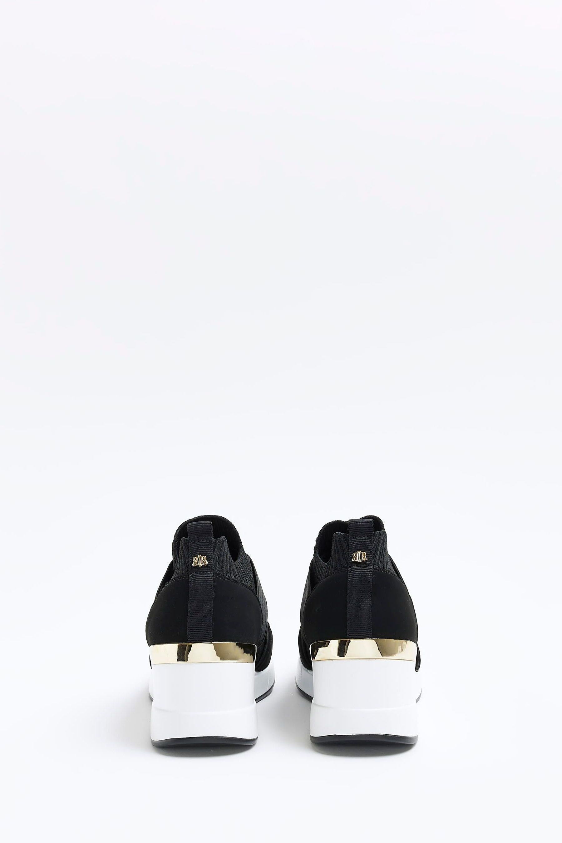 Buy River Island Black Elastic Wedge Runner Trainers from Next Poland