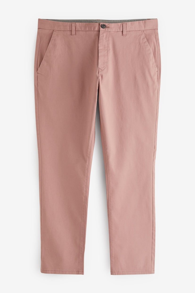 Pink Slim Fit Stretch Chinos Trousers - Image 7 of 10