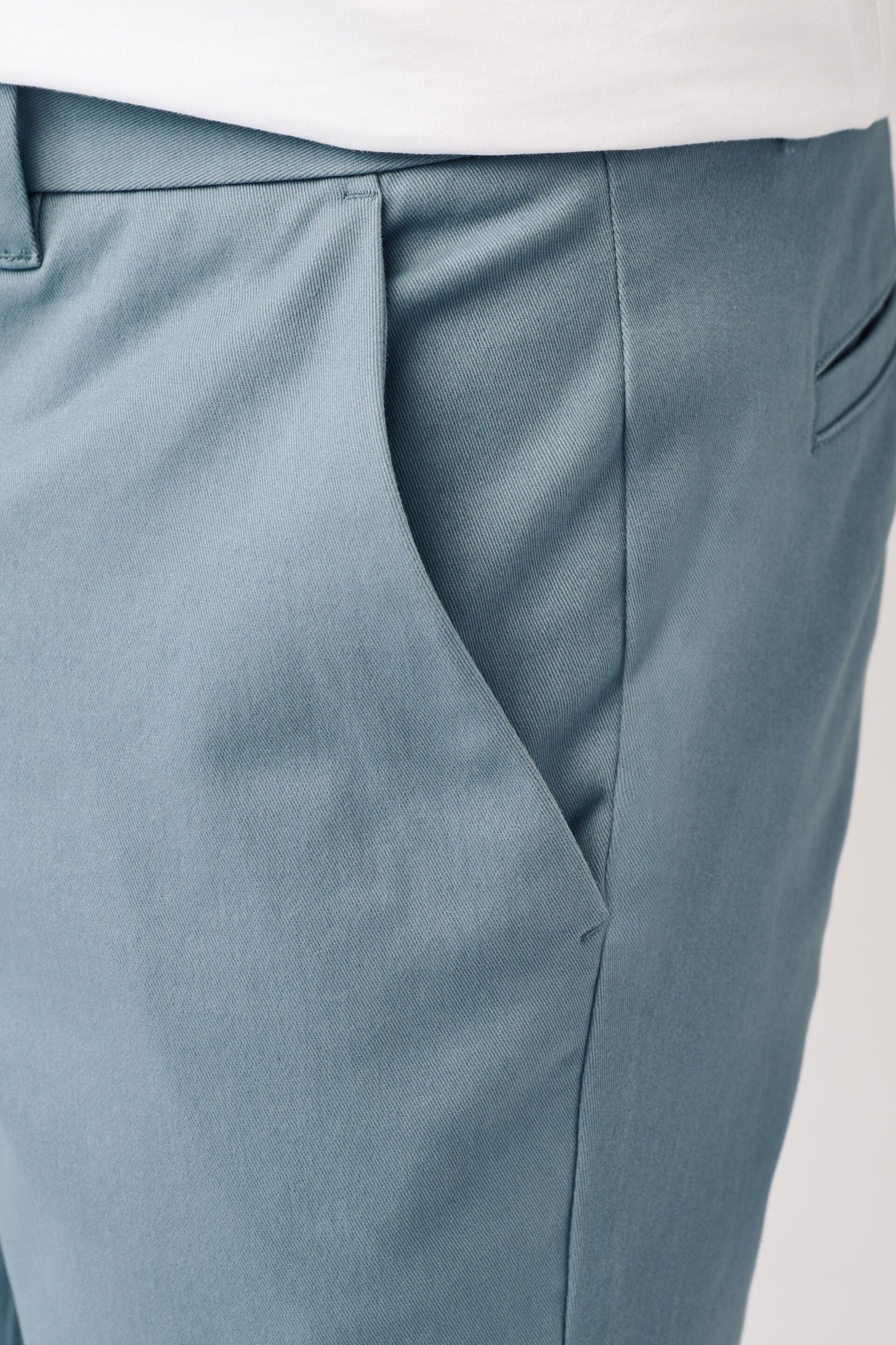 Blue Skinny Fit Stretch Chino Trousers - Image 6 of 9