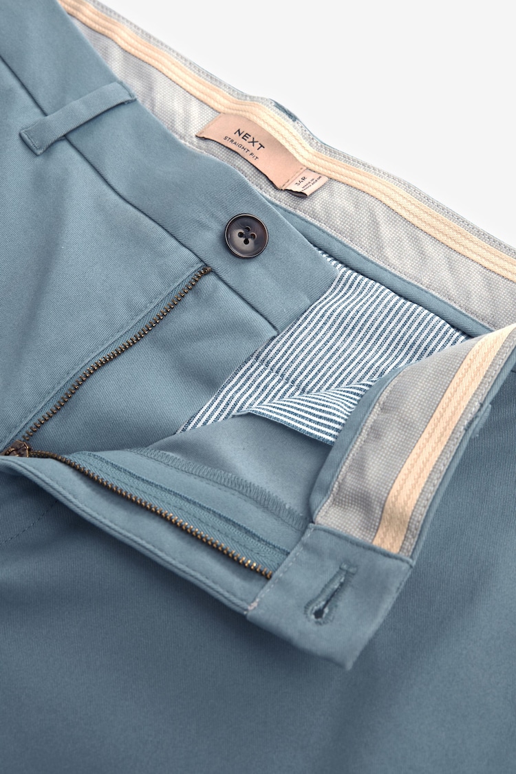 Blue Straight Fit Stretch Chinos Trousers - Image 9 of 11