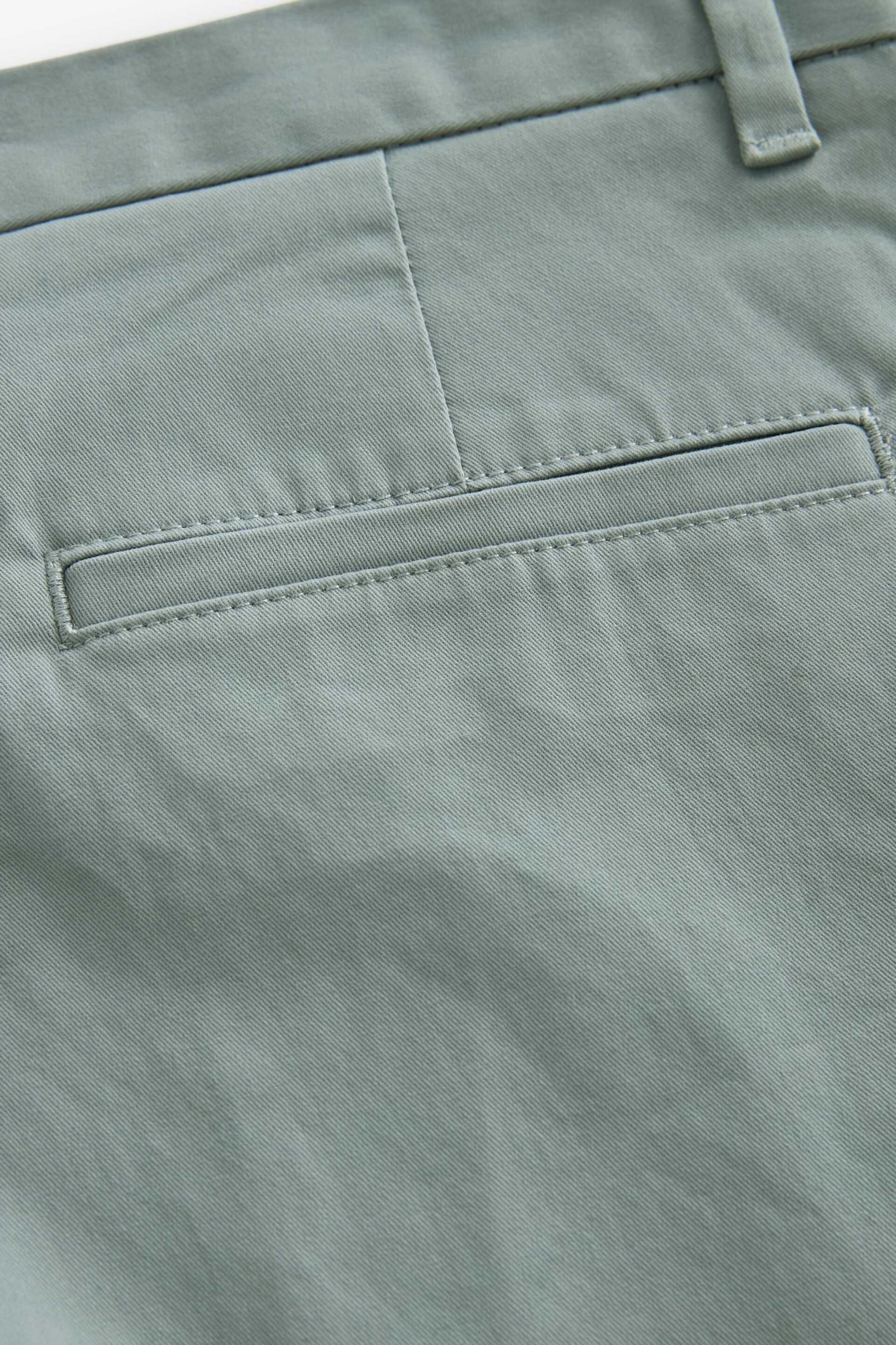 Pale Green Slim Fit Stretch Chinos Trousers - Image 8 of 9