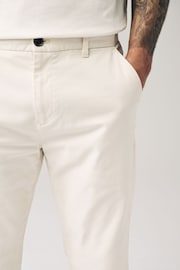 Ecru White Straight Fit Stretch Chino Trousers - Image 5 of 11