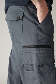 Blue Relaxed Belted Tech Cargo Trousers - Image 6 of 11