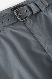 Blue Relaxed Belted Tech Cargo Trousers - Image 8 of 11