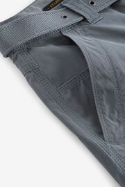 Blue Relaxed Belted Tech Cargo Trousers - Image 9 of 11