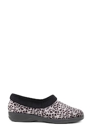 Pavers Grey Leopard Print Casual Slippers - Image 1 of 5