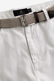 Light Stone Belted Linen Blend Trousers - Image 6 of 8