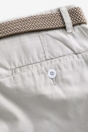 Light Stone Belted Linen Blend Trousers - Image 7 of 8