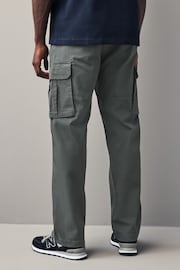Black/Charcoal Grey Straight Cotton Rich Stretch Cargo Trousers 2 Pack - Image 4 of 13