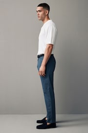 Blue Belted Linen Blend Trousers - Image 5 of 12