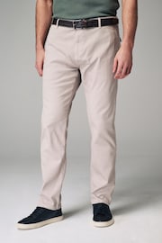 Light Stone Slim Fit Textured Belted Trousers - Image 2 of 11