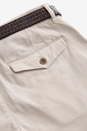 Light Stone Slim Fit Textured Belted Trousers - Image 9 of 11