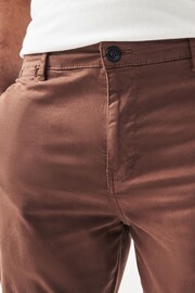 Rust Brown Slim Fit Premium Laundered Stretch Chinos Trousers - Image 3 of 7