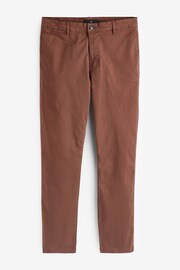 Rust Brown Slim Fit Premium Laundered Stretch Chinos Trousers - Image 4 of 7