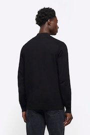 River Island Black Slim Fit Half Zip Jumper - Image 2 of 4