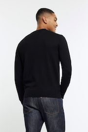 River Island Black 100% Cotton Knitted Crew Neck Jumper - Image 2 of 4