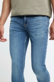 River Island Blue Medium Wash Spray On Skinny Jeans - Image 4 of 6