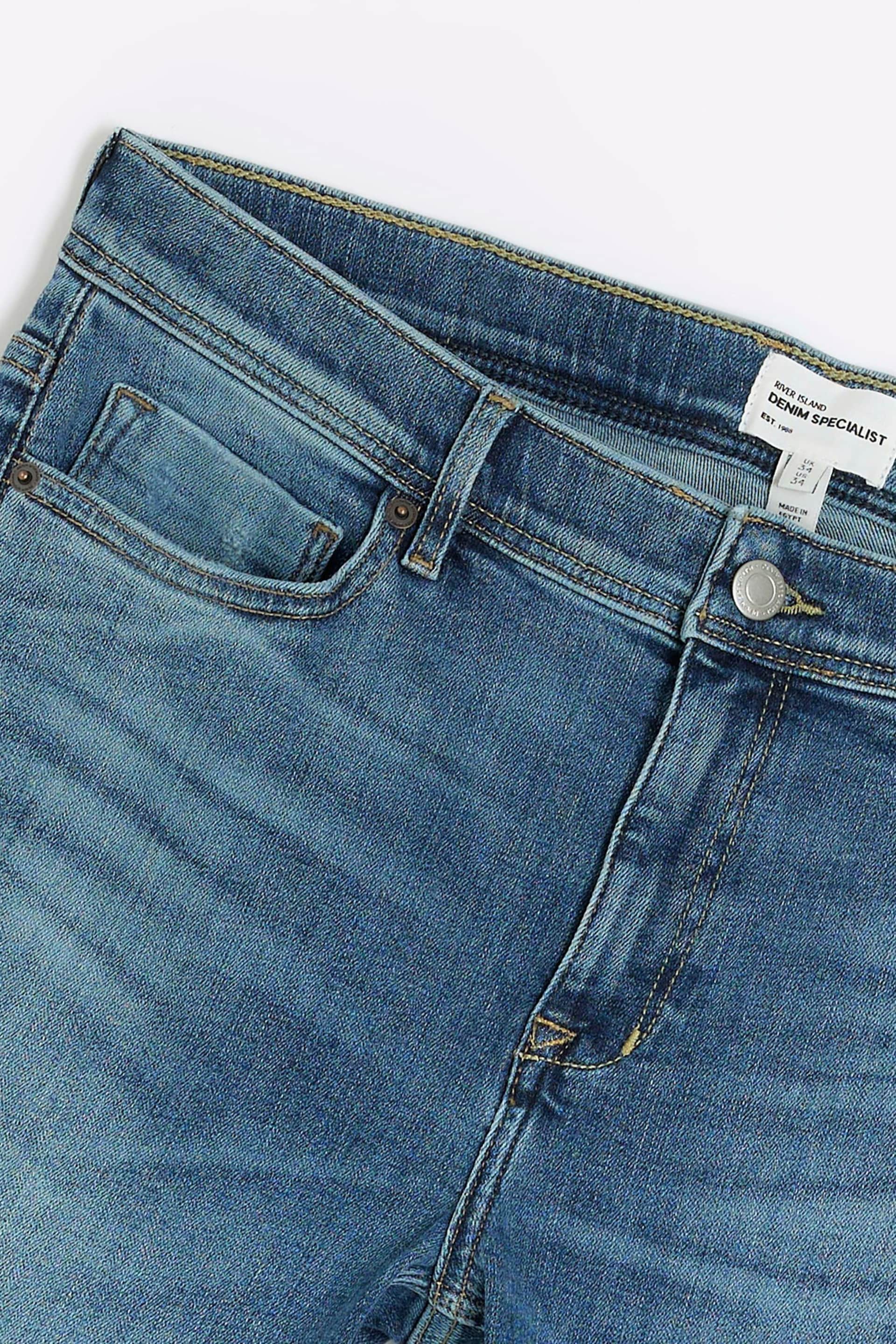 River Island Blue Medium Wash Spray On Skinny Jeans - Image 6 of 6