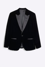 River Island Black Velvet Peak Tuxedo Jacket - Image 5 of 6