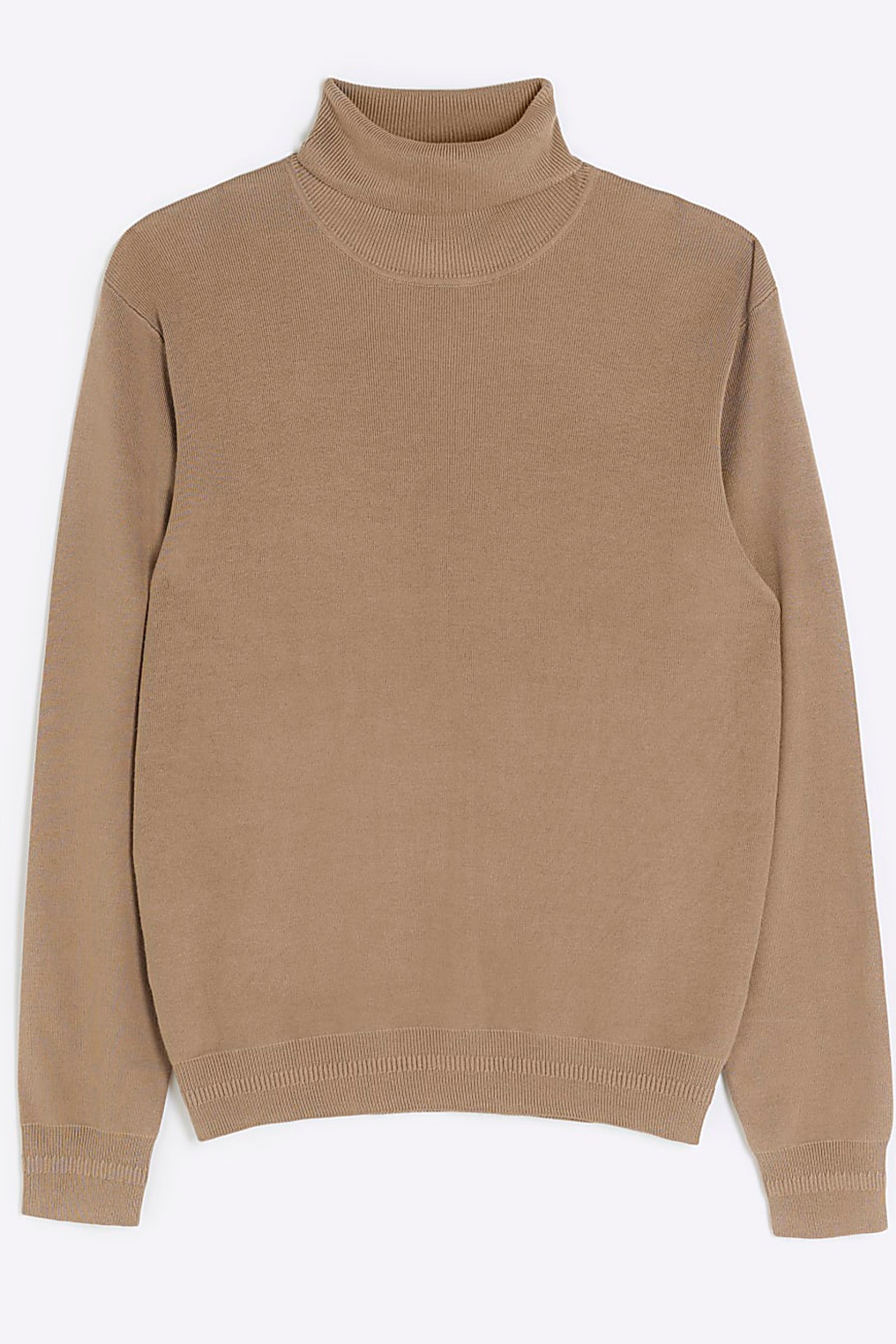 Buy River Island Natural Slim Fit 100 Cotton Roll Neck Jumper from Next USA