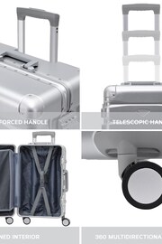 Flight Knight Silver Premium Travel Suitcase Set, 8 Wheels, Aluminium Frame, ABS Body - Image 2 of 2
