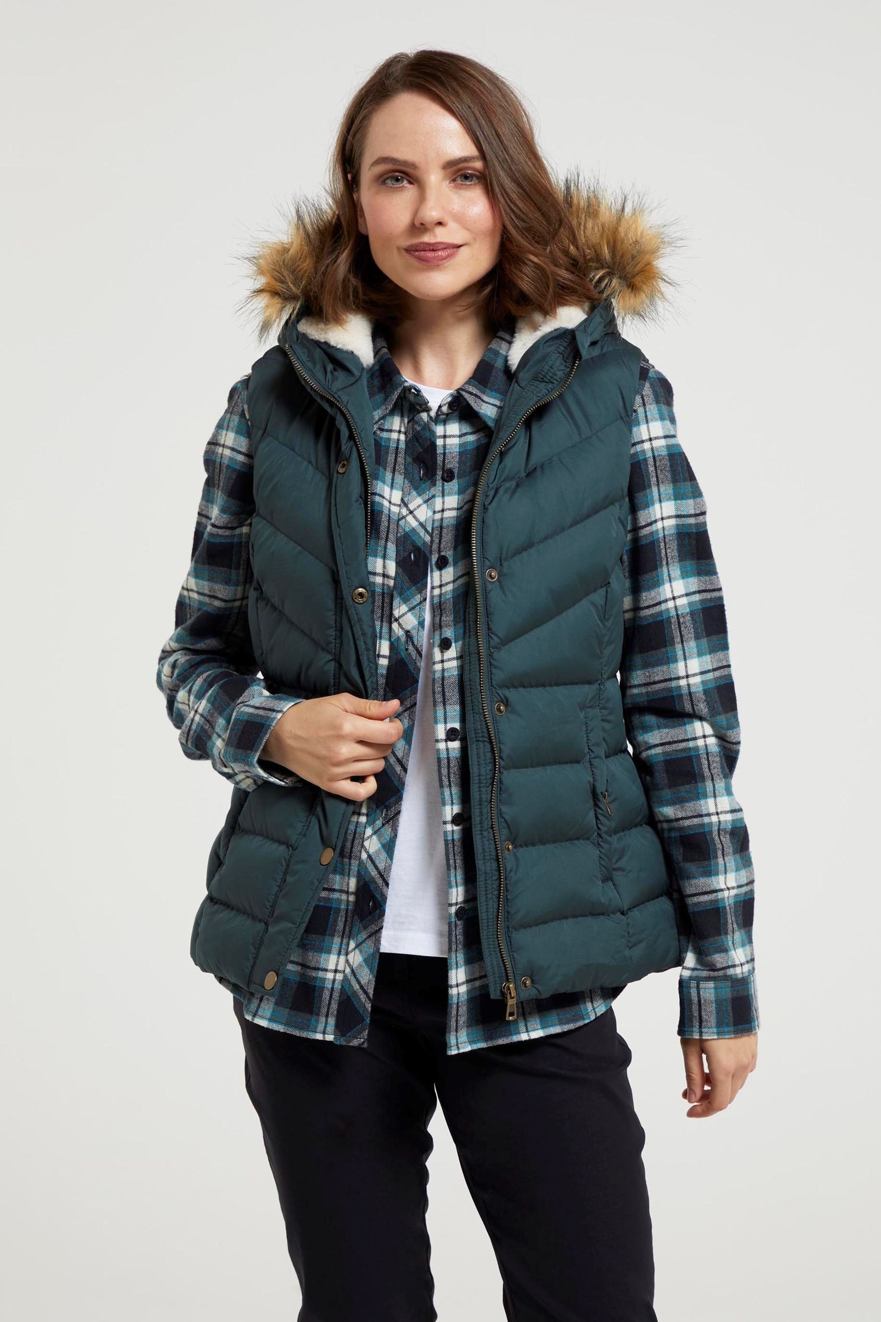 Weatherproof faux fur vest on sale