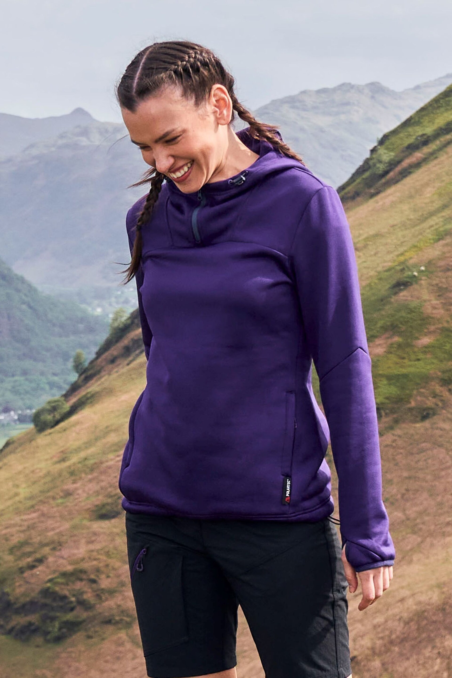 Mountain Warehouse Purple Womens Ultra Descent Water Resistant Hooded Fleece - Image 2 of 2