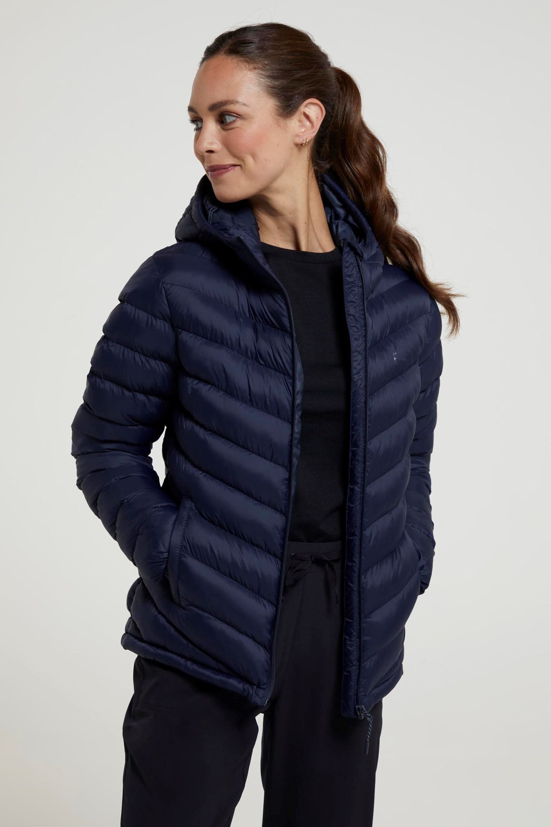 Mountain Warehouse Blue Womens Seasons Water Resistant Padded Jacket - Image 4 of 9
