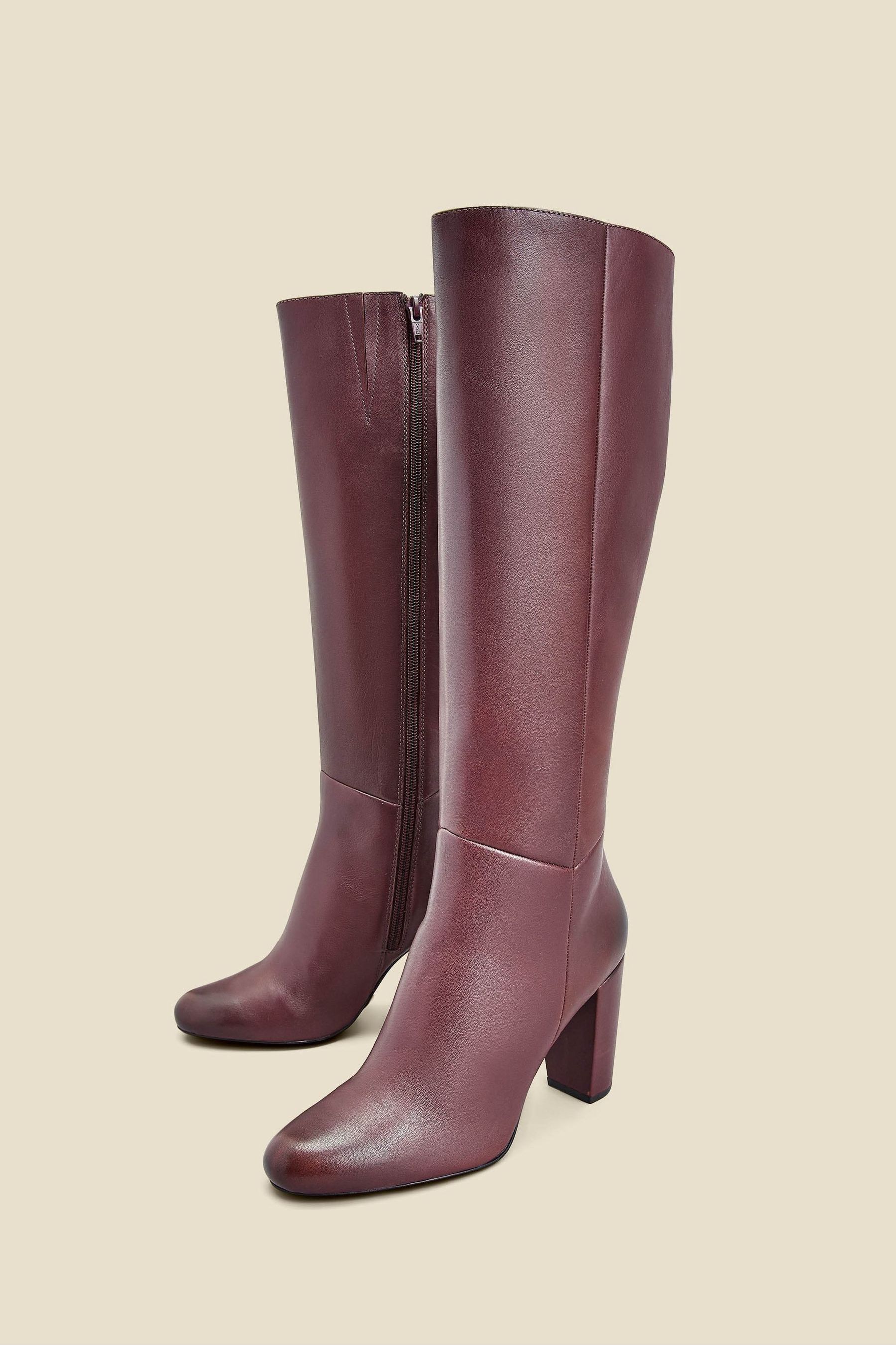 Buy Sosandar Red Leather Zip Knee High Boots from the Next UK online shop